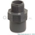 Mega Profec puntstuk PVC-U 1/2 inch x 1/2 inch imperial lijmmof x buitendraad 10 bar grijs 0169770