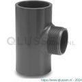 VDL T-stuk 90 graden PVC-U 63 mm x 1.1/2 inch x 63 mm lijmmof x buitendraad x lijmmof 16 bar grijs 0110354