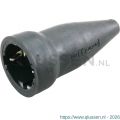 Q-Link contrastekker randaarde volrubber 10/16 A zwart 00.110.39
