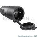 Q-Link contrastekker randaarde rubber 10/16A zwart 00.110.41