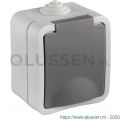 Q-Link contactdoos opbouw 1-voudig randaarde spatwaterdicht IP54 grijs 00.944.42