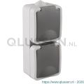 Q-Link contactdoos opbouw 2-voudig randaarde verticaal spatwaterdicht IP54 grijs 00.944.50