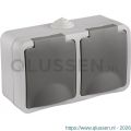Q-Link contactdoos opbouw 2-voudig randaarde spatwaterdicht IP54 grijs 00.944.51