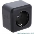 Q-Link contactdoos opbouw 1-voudig met kind-aanraakbeveiliging met randaarde zwart 00.945.42