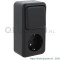 Q-Link contactdoos opbouw combinatie wissel zwart 00.945.68