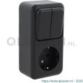 Q-Link contactdoos opbouw combinatie serie zwart 00.945.71