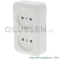 Q-Link contactdoos opbouw 2-voudig met kind-aanraakbeveiliging polarwit 00.947.05