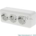 Q-Link contactdoos opbouw 3-voudig randaarde polarwit 00.947.24