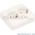 Q-Link contactdoos inbouw 2-voudig met kind-aanraakbeveiliging randaarde polarwit 01.079.50