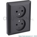 Q-Link contactdoos inbouw 2-voudig met kind-aanraakbeveiliging zwart 01.094.49