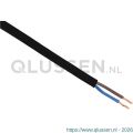 Q-Link huishoudsnoer plat belastbaar tot 1200 W 2x0.75 mm2 20 m zwart 03.030.75