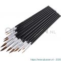 Copenhagen Pro aquarelpenselen set maat 1-12 geitenhaar FSC zwart gelakte houten steel 12 delig 23.149.52
