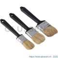 Copenhagen Pro kwastenset wegwerp platte kwast maat 30-40-50 wit Chinees varkenshaar 3-delig kunststof steel 23.900.08