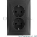 Berker S1 contactdoos inbouw 2-voudig randaarde antraciet 58.004.51