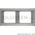 Berker K5 afdekraam 2-voudig horizontaal RVS 66.023.22