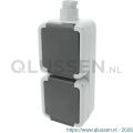 Peha contactdoos opbouw 2-voudig verticaal randaarde wartel M20 grijs 66.028.50