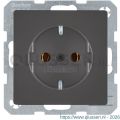 Berker Q1 contactdoos inbouw 1-voudig randaarde antraciet 66.045.42