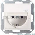 Gira System 55 contactdoos inbouw 1-voudig randaarde met klep polarwit 66.051.44
