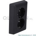Gira E2 contactdoos inbouw 2-voudig randaarde zwart 66.053.50