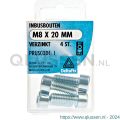 Deltafix inbusbout cilinderkop verzinkt M8x20 mm DIN 912 blister 4 stuks 11379