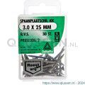 Deltafix spaanplaatschroef platkop kruiskop RVS A2 3.0x25 mm blister 30 stuks 11452