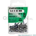 Deltafix spaanplaatschroef platkop kruiskop RVS A2 3.5x20 mm blister 30 stuks 11454