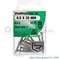 Deltafix spaanplaatschroef platkop kruiskop RVS A2 4.0x30 mm blister 18 stuks 11461