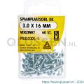 Deltafix spaanplaatschroef platkop kruiskop verzinkt 3.0x16 mm blister 60 stuks 11603