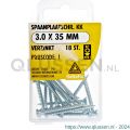 Deltafix spaanplaatschroef platkop kruiskop verzinkt 3.0x35 mm blister 18 stuks 11607