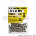 Deltafix spaanplaatschroef platkop kruiskop extra kleine kop verzinkt 3.0x20 mm blister 50 stuks 11652