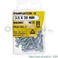 Deltafix spaanplaatschroef cilinderkop kruiskop verzinkt 3.5x20 mm blister 40 stuks 11656