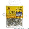 D-Screw Gold-Top spaanplaatschroef platkop kruiskop met smeerfilm verzinkt 3.0x25 mm blister 125 stuks 12051