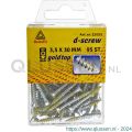 D-Screw Gold-Top spaanplaatschroef platkop kruiskop met smeerfilm verzinkt 3.5x30 mm blister 95 stuks 12055