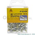 D-Screw Gold-Top spaanplaatschroef platkop kruiskop met smeerfilm verzinkt 4.0x20 mm blister 90 stuks 12059