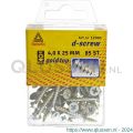 D-Screw Gold-Top spaanplaatschroef platkop kruiskop met smeerfilm verzinkt 4.0x25 mm blister 85 stuks 12060