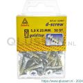 D-Screw Gold-Top spaanplaatschroef platkop kruiskop met smeerfilm verzinkt 5.0x25 mm blister 50 stuks 12067