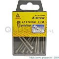 D-Screw Gold-Top spaanplaatschroef platkop kruiskop met smeerfilm RVS A2 4.5x50 mm blister 11 stuks 12111