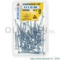 Deltafix spaanplaatschroef platkop Torx met nibs type 17 snijpunt verzinkt 4.0x70 mm kuipje 50 stuks 13930