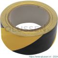 Deltafix vloermarkeringstape PVC zelfklevend geel zwart 33 m x 50x0.16 mm 4559