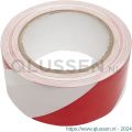 Deltafix vloermarkeringstape PVC zelfklevend rood wit 33 m x 50x0.16 mm 4560