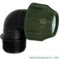 Deltafix tyleen toebehoren knie buitendraad zwart groen 1/2 inch naar 16 mm 69935