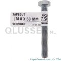 Deltafix tapbout zonder moer verzinkt M8x40 mm DIN 933 80037