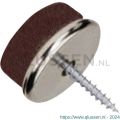 QlinQ viltglijder met schroef 20 mm metaal en vilt bruin set 8 stuks 1028344