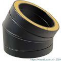 Nedco rookgasafvoer dubbelwandig diameter 80 mm bocht 30 graden zwart 68700201