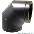 Nedco rookgasafvoer dubbelwandig diameter 80 mm bocht 90 graden zwart 68700401