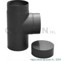 Nedco rookgasafvoer zwart staal 2 mm 150 mm T-stuk met dop 68754601