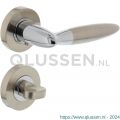 Intersteel Living 1682 deurkruk Elen op rond rozet 7 mm nokken met WC 8 mm chroom-nikkel mat 0016.168210