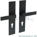 Intersteel Living 0571 deurkruk Amsterdam met schild 250x55x2 mm profielcilindergat 72 mm zwart 0023.057136