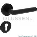 Intersteel Living 1693 deurkruk Bastian op ronde rozet 52x10 mm met nokken met profielcilinderplaatje mat zwart 0023.169305
