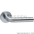 Intersteel Living 1010 deurkruk recht op rond ozet met profielcilindergat plaatje RVS 0035.101005